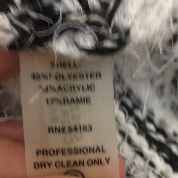 Calvin KleinStriped Eyelash Cardigan Black White - Picture 7 of 7